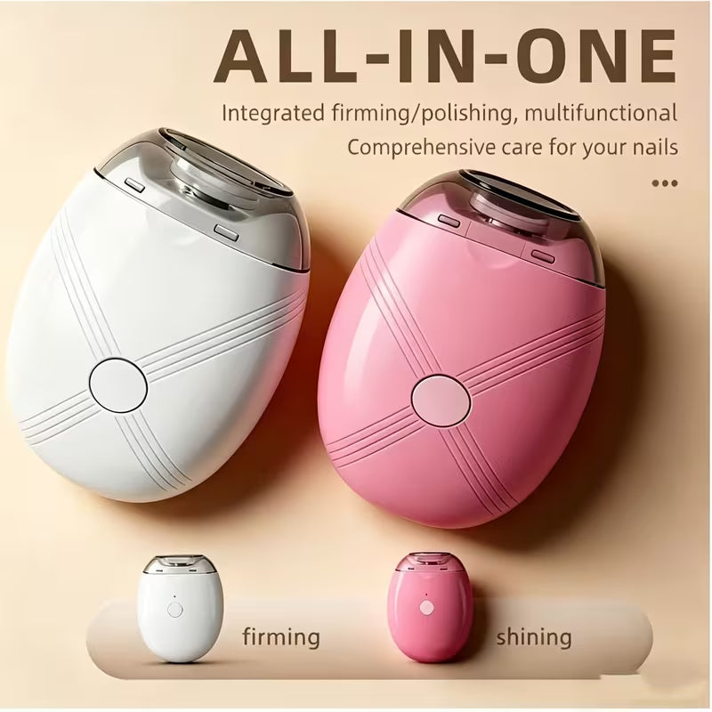2pcs Rechargeable 2-in-1 Electric Nail Clipper And Polisher with Integrated Trimming