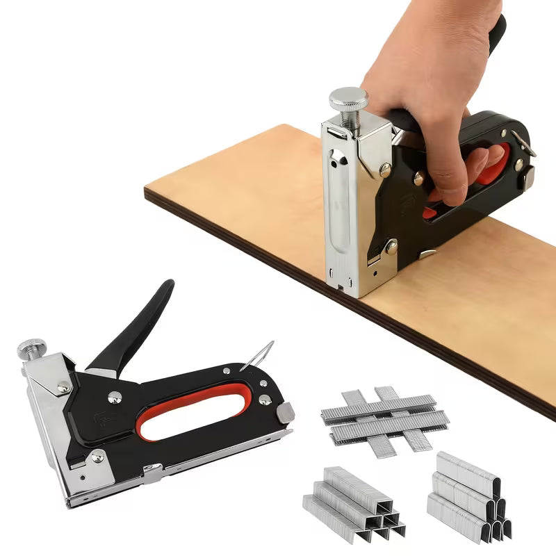 4-in-1 Heavy-Duty Pneumatic Nailer Kit with 800 Nails - Semi- Nail Gun & Stapler Suitable