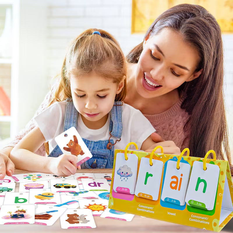 LACHILLY Phonics Words Flip Cards for Kids