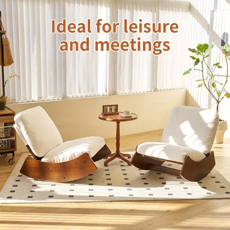Comfortable Glider Rocking Chair, Upholstery Glider Chair, Accent Chair with Solid Wood Frame