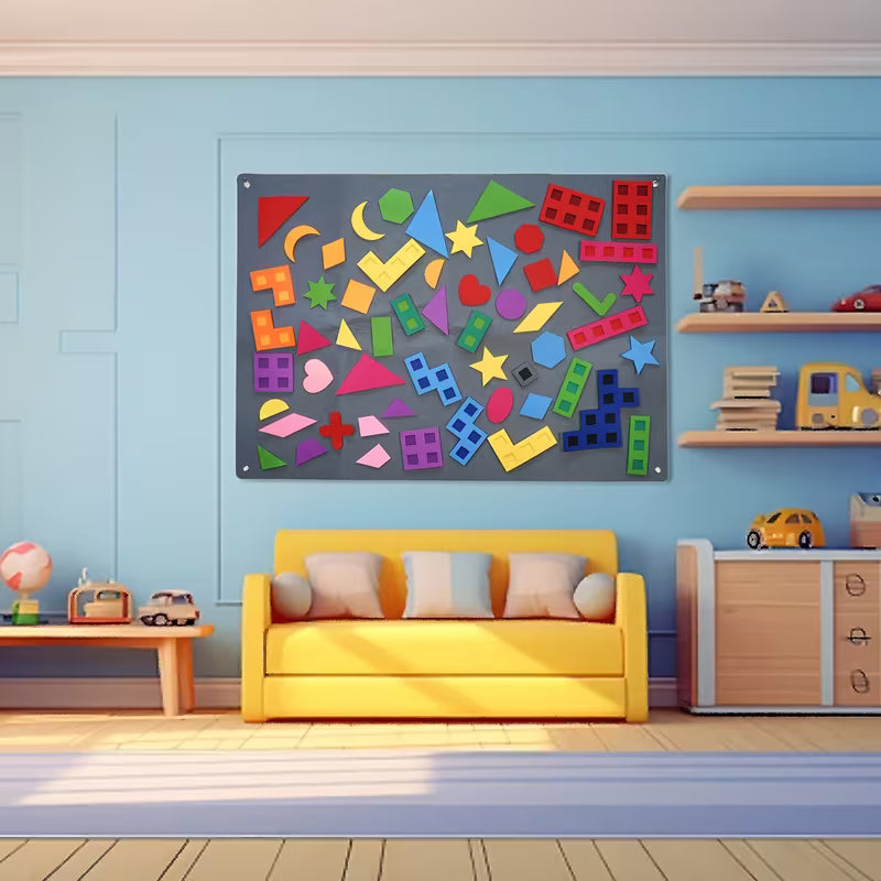 41X29.5-inch Large Felt Geometric DIY Toy Set