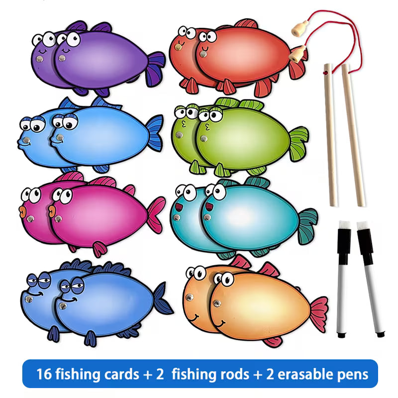 Double-sided Erasable Fishing Game Cards