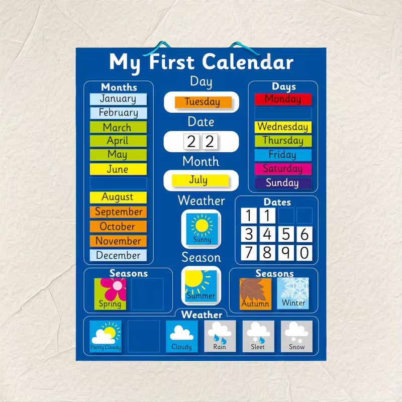 Felt English Calendar Learning Board