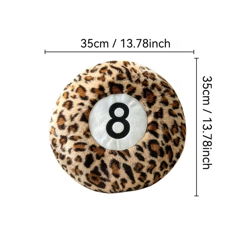 1pc Retro Leopard Print Size 8 Round Plush Set
