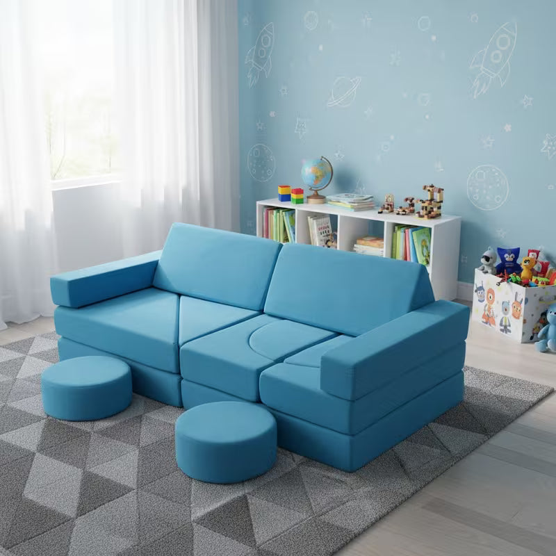 14-Piece Modular Kids Play Couch Foam