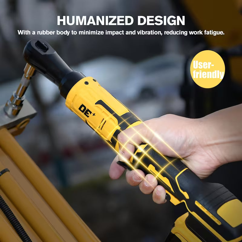 Professional Heavy-Duty Cordless Ratchet Wrench Kit for Dewalt 20V Max Battery- 74Ft-Lb Torque