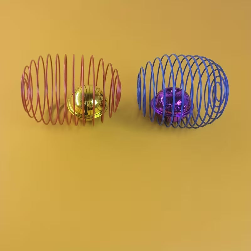 3pcs/6pcs Random Color Cat Toy - Spherical Spring Cat Toy Set, Random Color