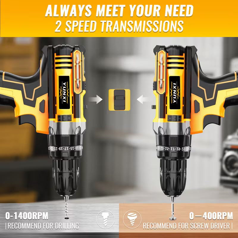 21V Cordless Drill/Driver Set, Featuring One Or Two Rechargeable Batteries, Variable Speed Control