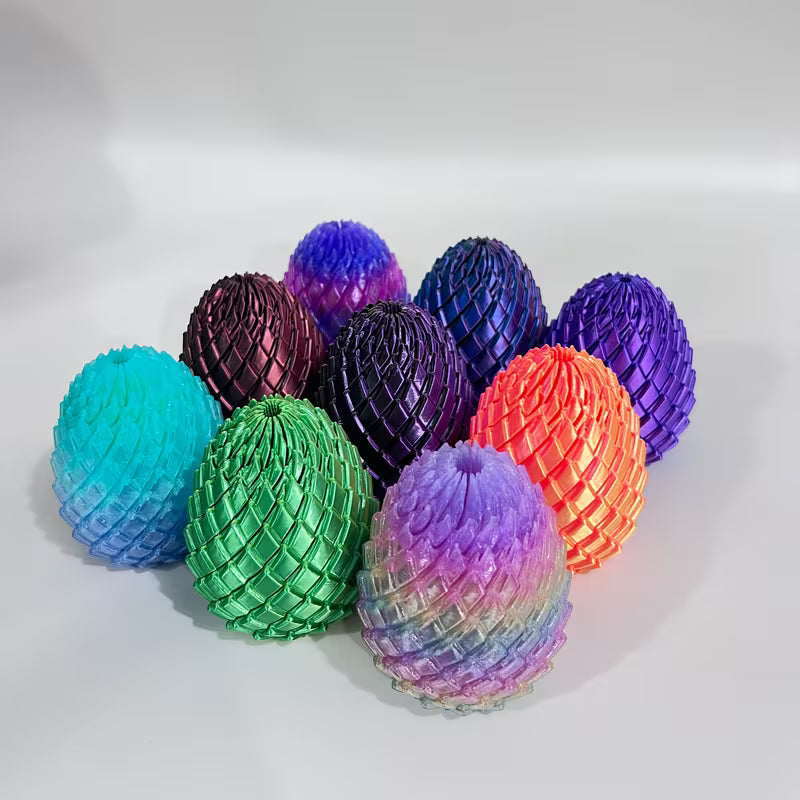 Vibrant Colors 2-Piece/9-Piece PLA Material 3D Printed Dragon Egg