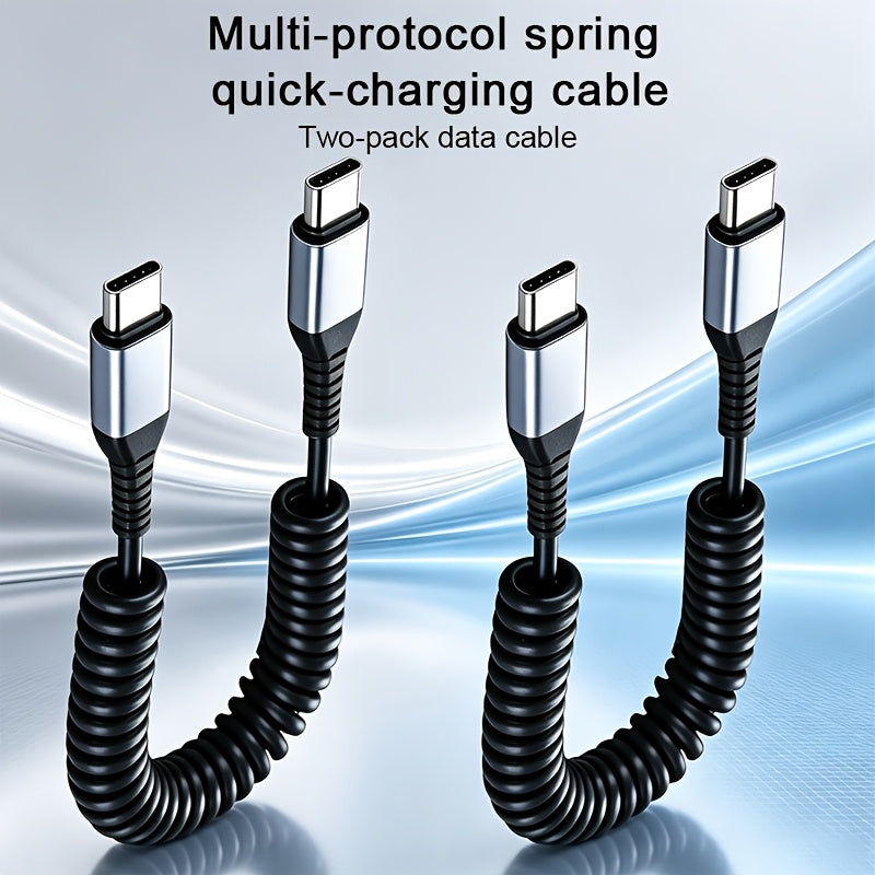 2-Pack Type-C to Type-C CC Dual-Head Anti-Freeze Charging Cable, PD