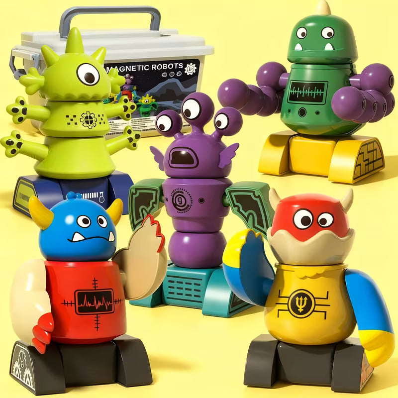 Charming Magnetic Creature/rocket/robot Toy Set