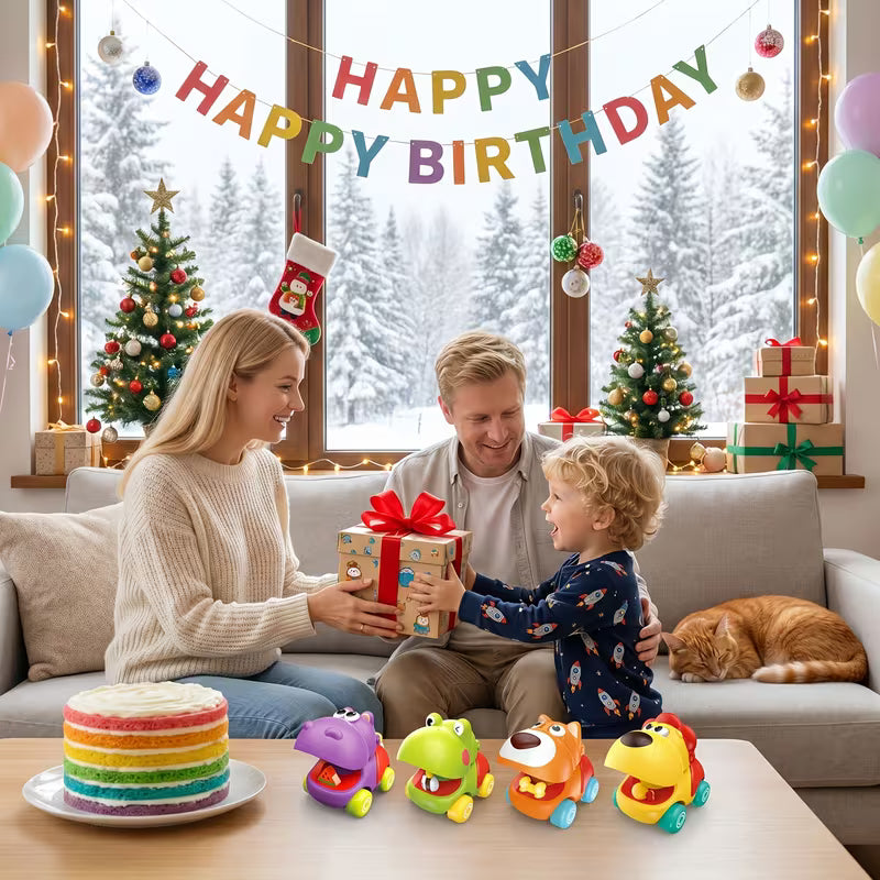 Push Go Animal Car Toys for Toddlers