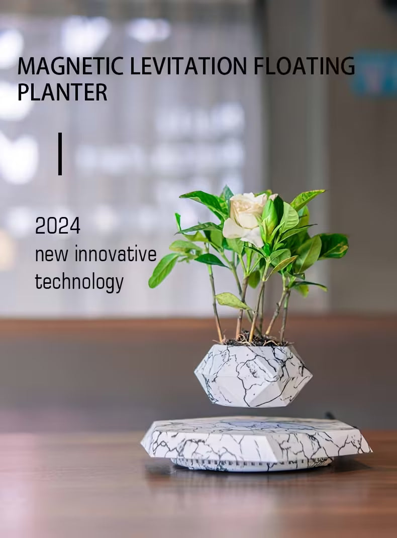Hot Selling Geometric Magic Magnetic Levitating Planter Pot Rotating Floating Flower Pot Planter