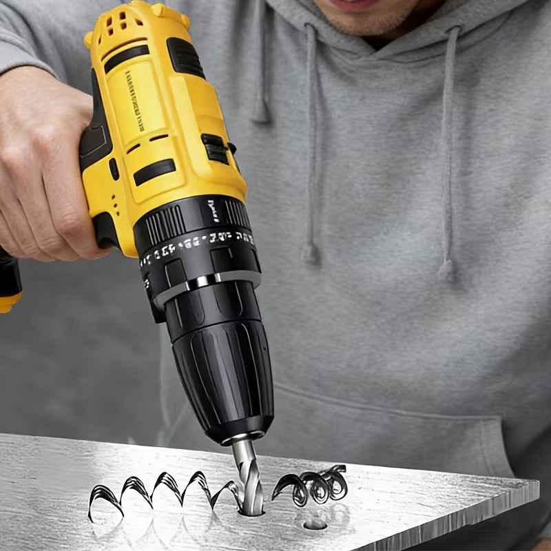 24V Cordless Impact Drill Set With Optional Drill Bits & Storage Case, High Speed, 2 Batteries