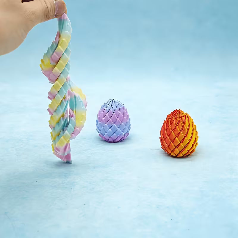 3D Printed Transformable Rotatable Dragon Egg Model Ornament