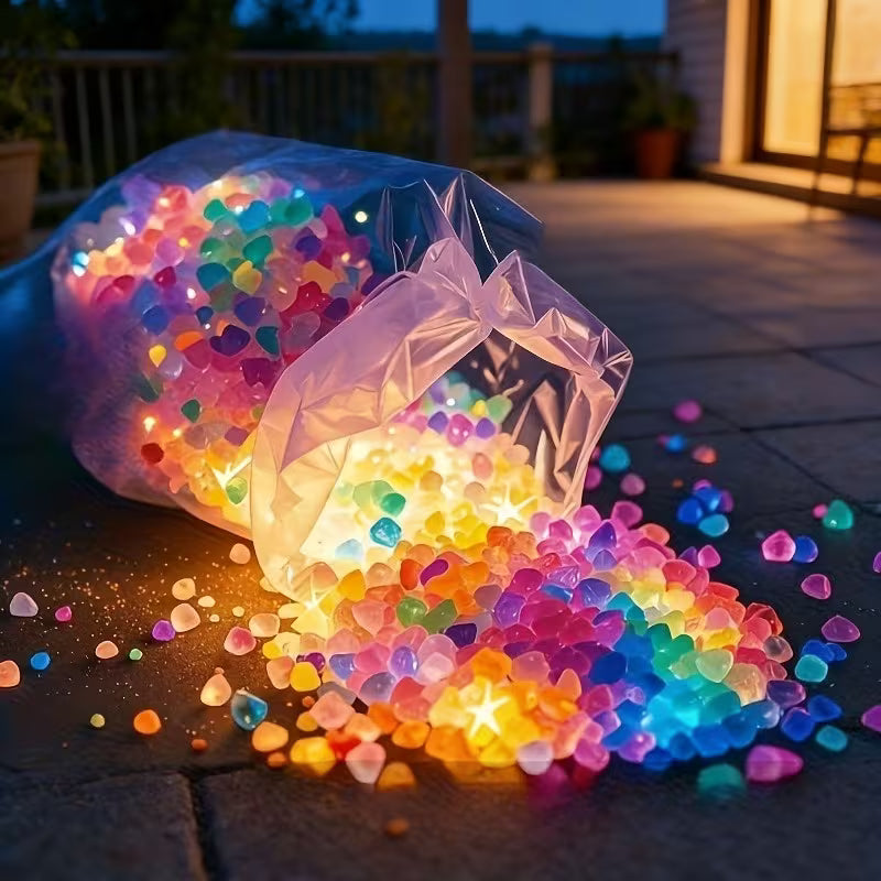 997pcs Glow-In-Dark Outdoor/Luminous Pebbles, Suitable for Aquariums, Gardens, Paths