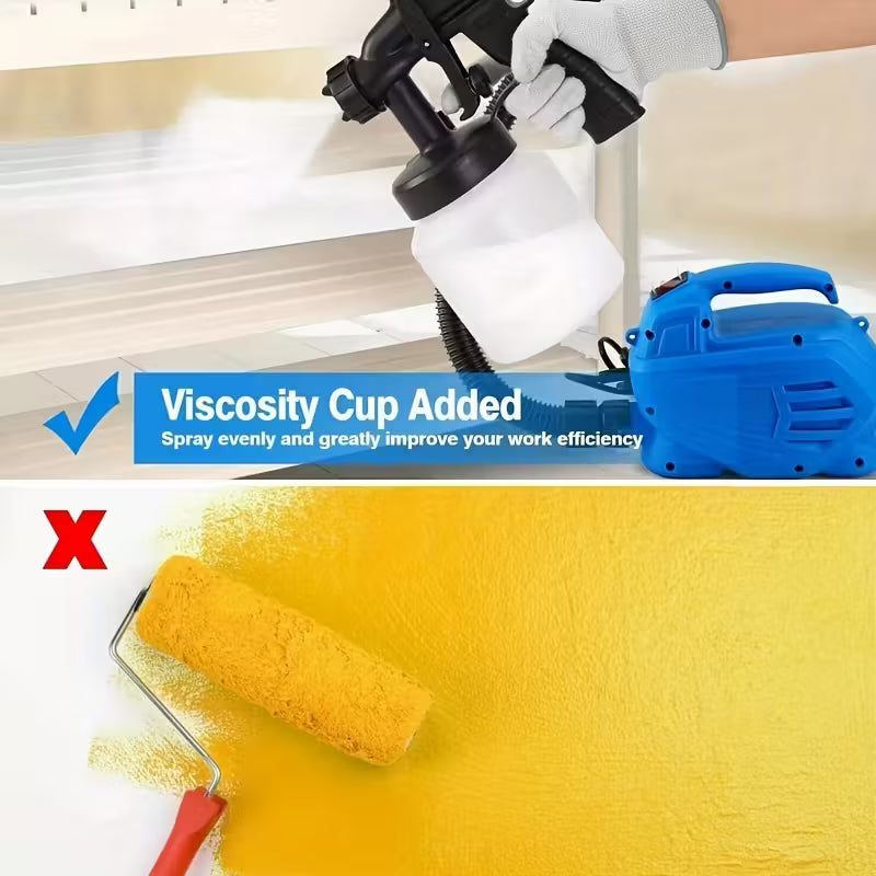 1 Set HVLP Paint Sprayer Painter Handheld 27.05oz 650W Electric Spray Gun Cleaning Brush Wrench