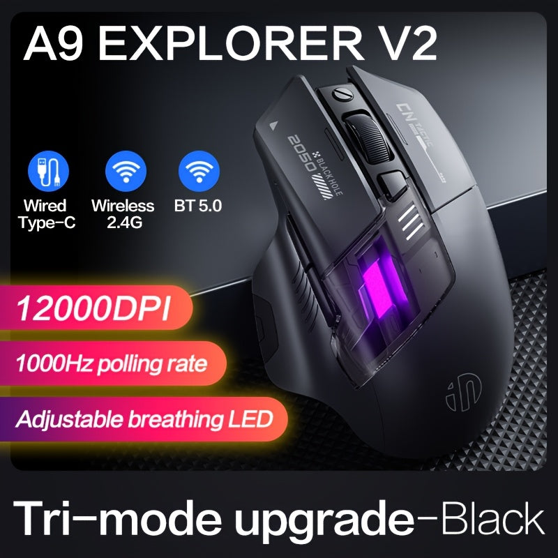 INPHIC A9 EXPLORER V2 Tri-Mode Wireless Gaming Mouse ( 2.4G