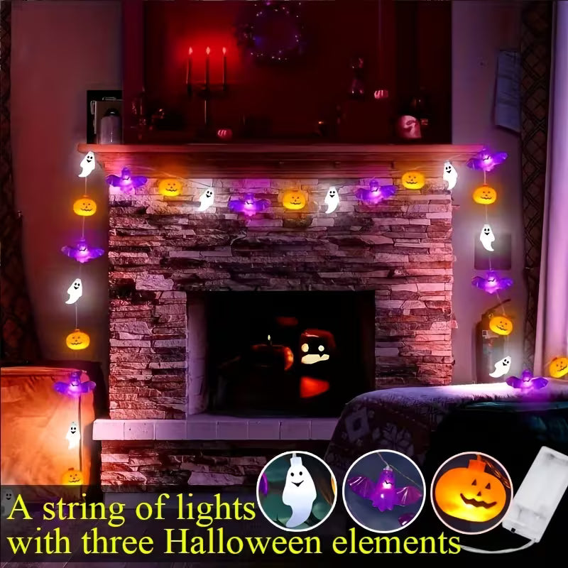 Halloween Ghost Bat Pumpkin String Lights, Easter Holiday