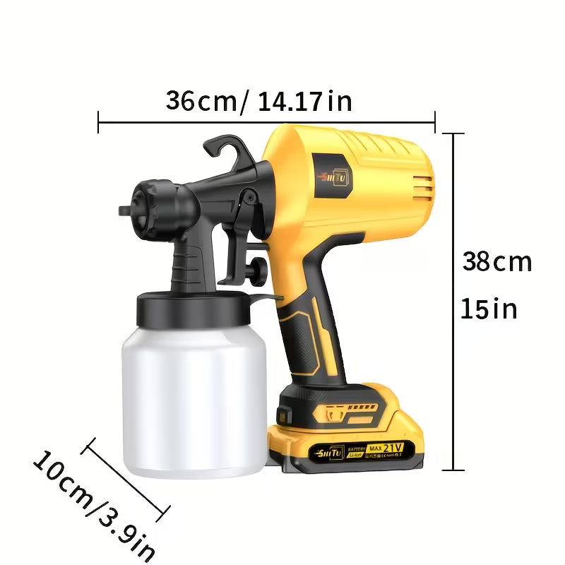 High Voltage Electric Airless Spray Gun HVLP Spray Gun, Multiple Spray Modes, 27.05 Ounce Capacity