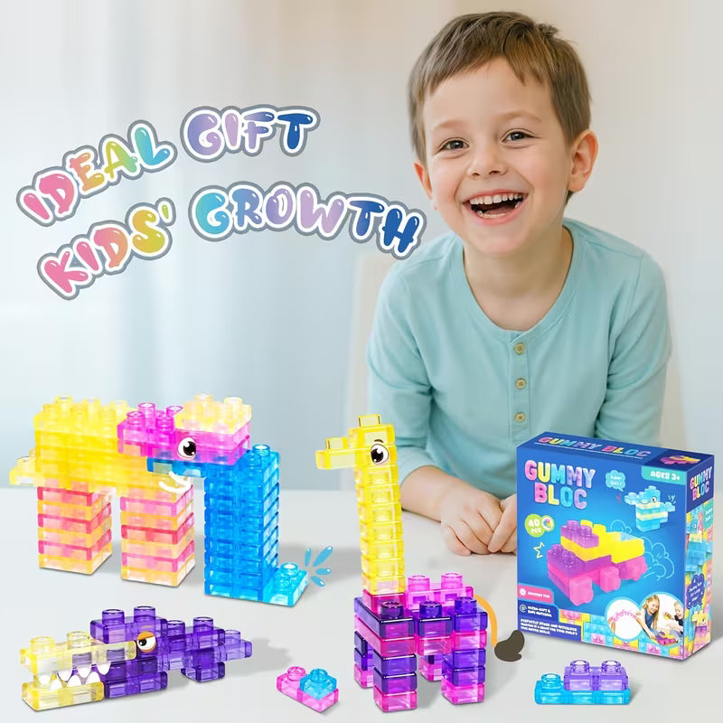 40-Piece Sensory Soft Building Blocks 3+ Kids Squishy Stacking Toy Set