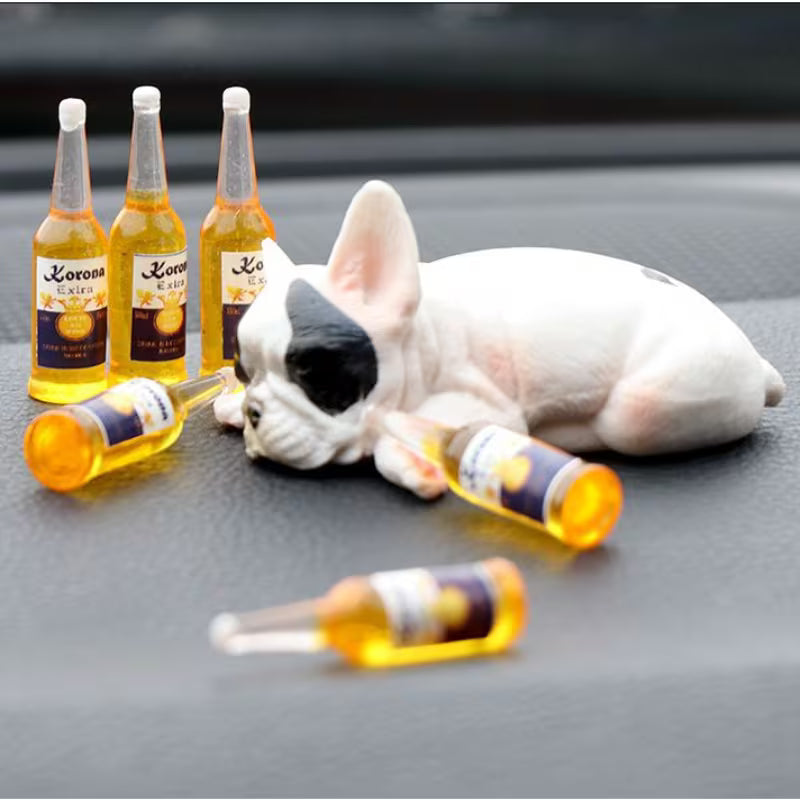 1 Set of Funny and Cute Drunk Puppy Figurines