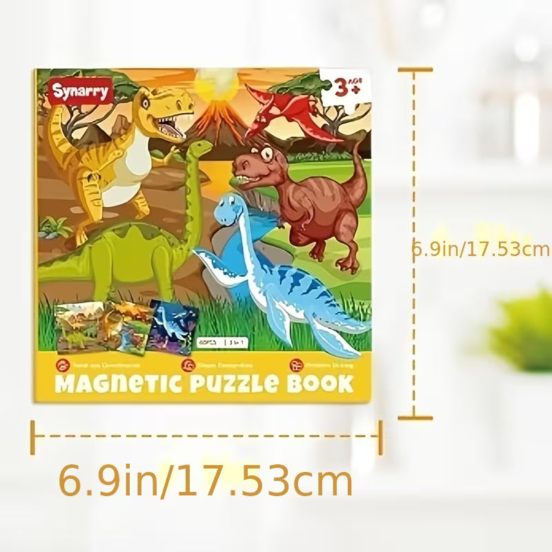 SYNARRY Magnetic Dinosaur Puzzles for Kids Ages 3+years Old
