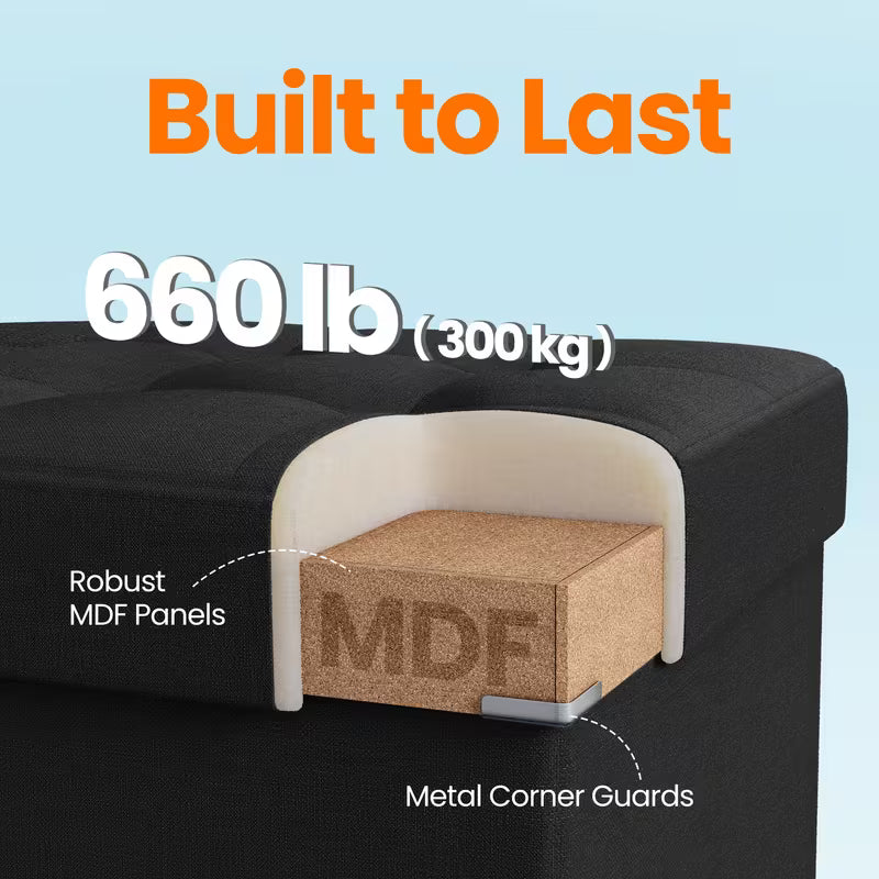 Storage Ottoman Bench That Can Be Folded, Suitable for The Living Room And Bedroom