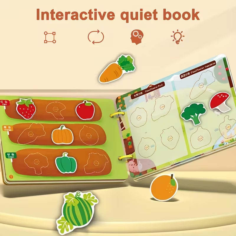 Reusable Quiet Busy Book with Interactive Educational Stickers Paper