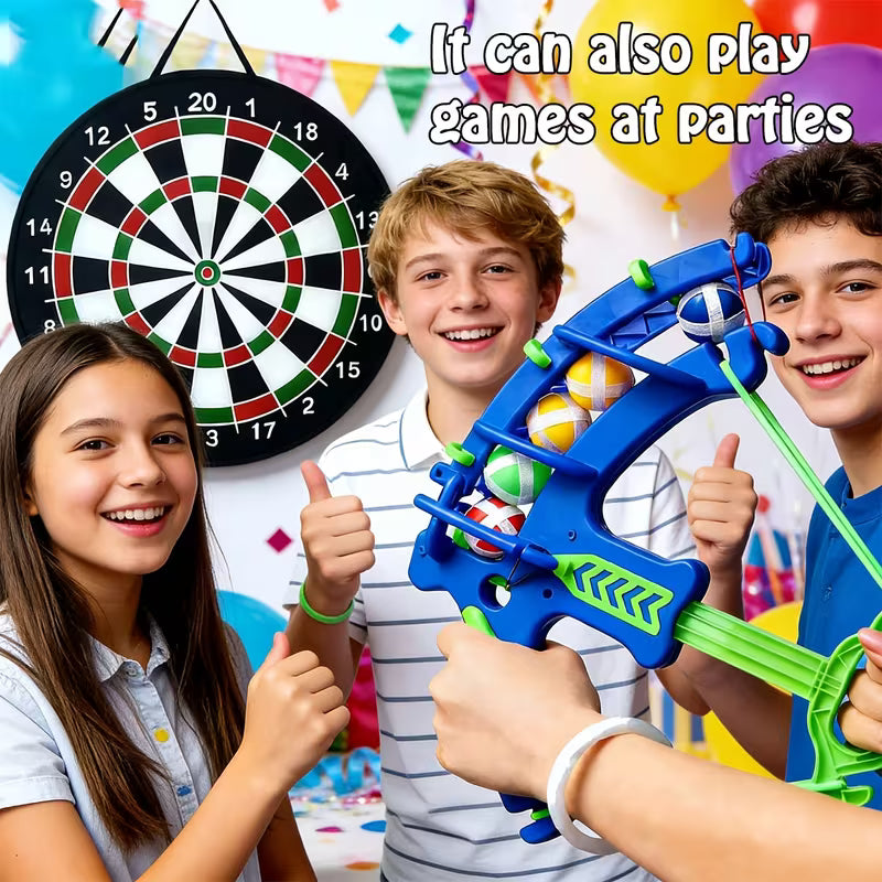 2-In-1 Game Competition 26-Inch Dartboard and Plastic Ball Launcher