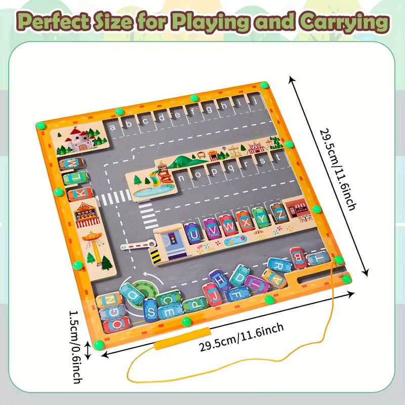 Magnetic Letter Maze Learning Toy Wooden