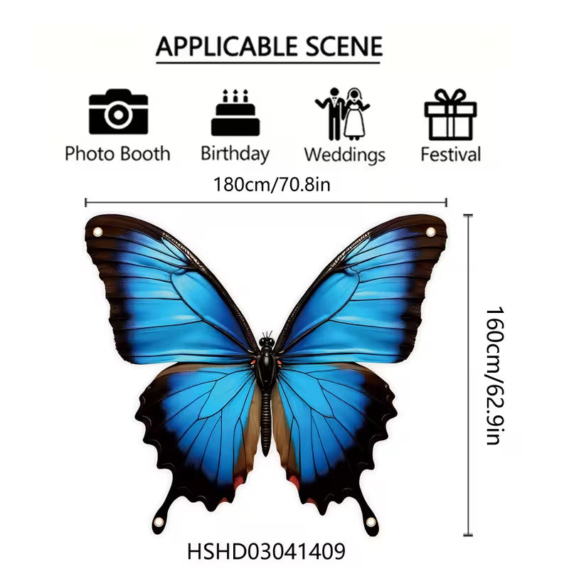 1pc of Butterfly Wing Backdrop Decoration, Featuring a Blue Butterfly, Measuring 180Cm by 160Cm