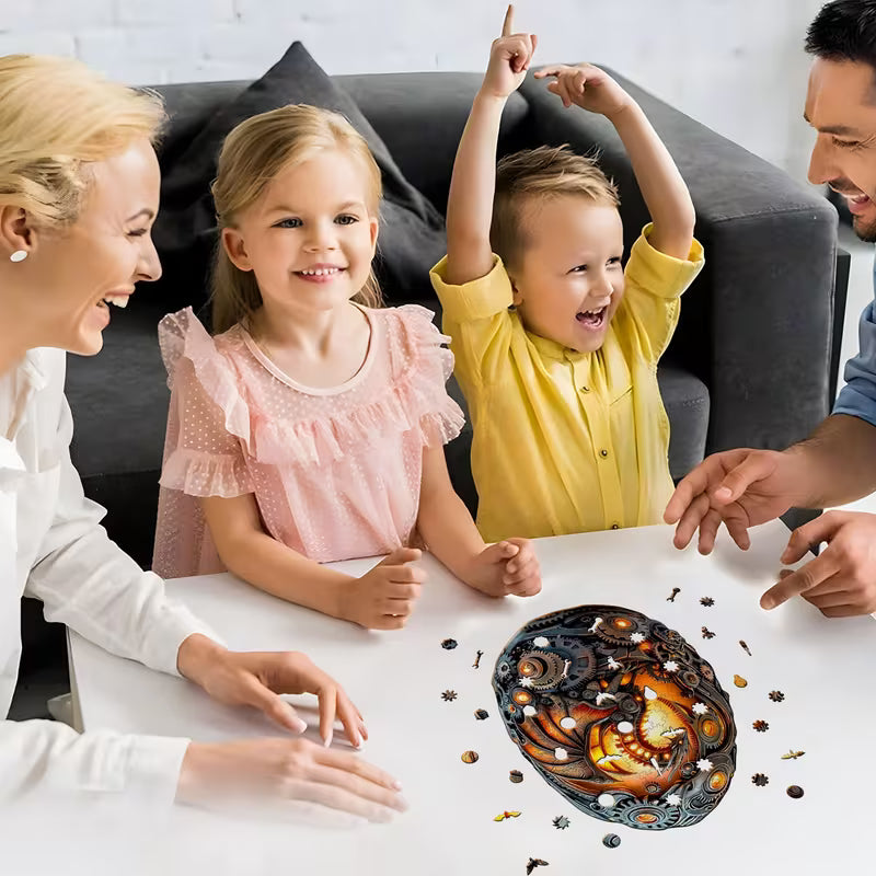 Wooden Puzzle Sizes Available: 210pcs 150pcs 40pcs Steampunk Dragon Egg Set, Wooden