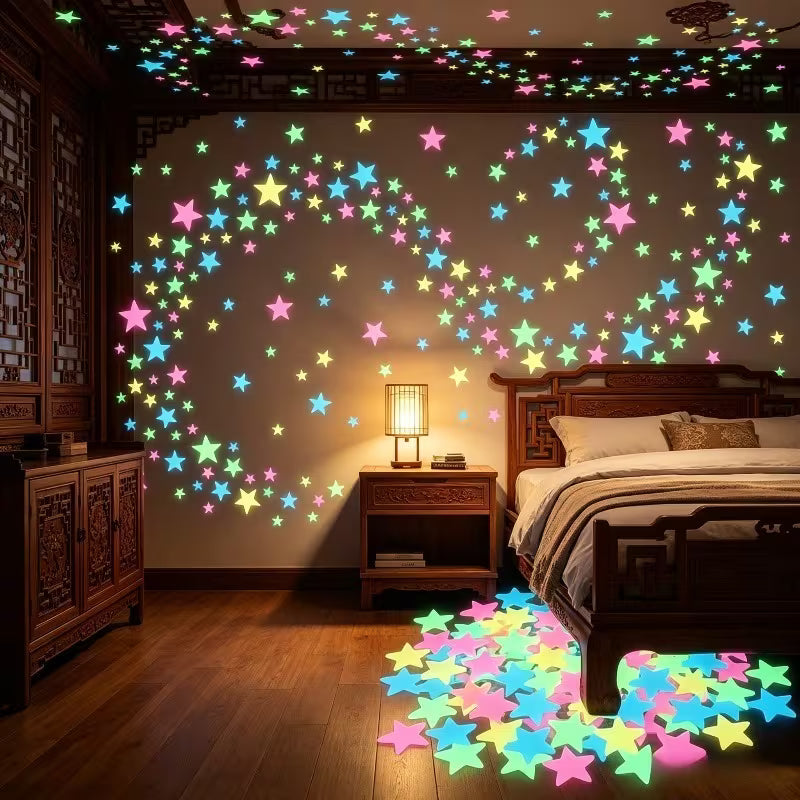 310pcs of Glow-in--dark Wall Stickers- Mixed Colors