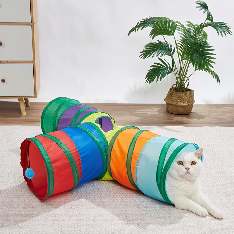 Cat Tunnel Toy, Foldable Cat Tunnel, Cat Burrowing