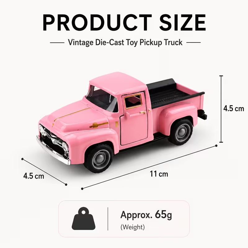 1/38 Scale Vintage Pickup Truck Alloy Toy Car with Dual-opening Doors