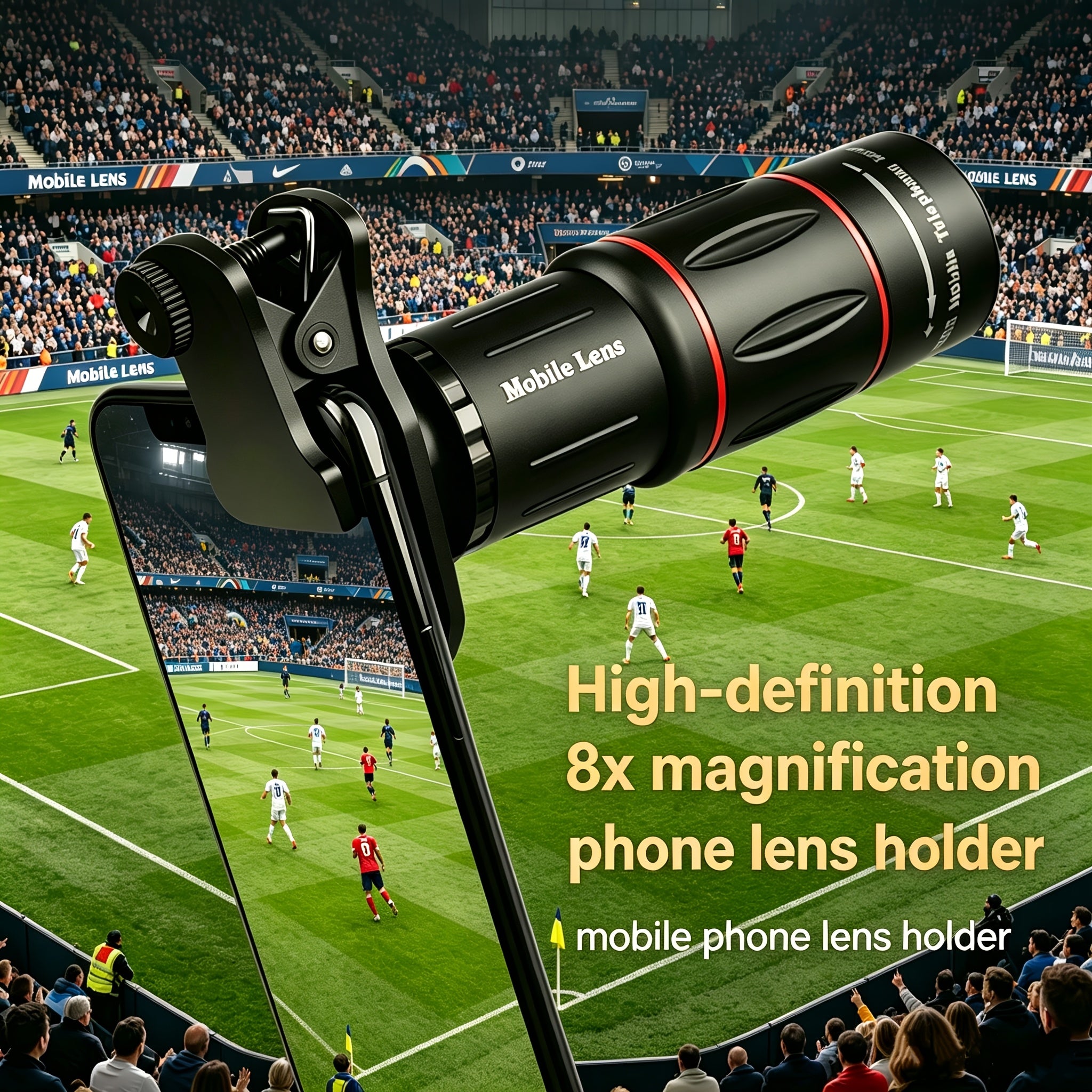 High-Definition Telephoto Lens with 8X Magnification