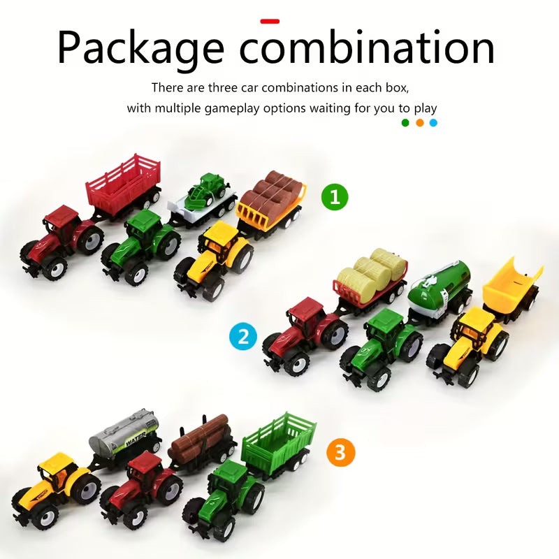 3-In-1 Tractor Combination Set Simulation Toy Car Model Boys Toy Gift