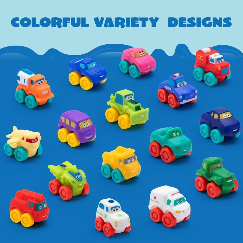 16-Piece Cartoon Cars