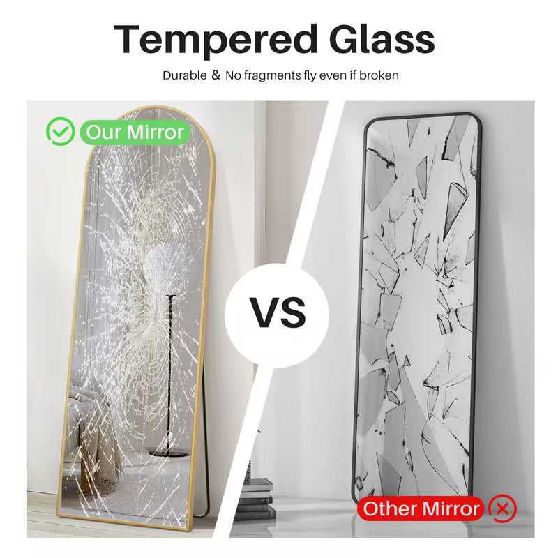 Arched/Rect Full Length Mirror, Full Body Mirror with Stand, Freestanding