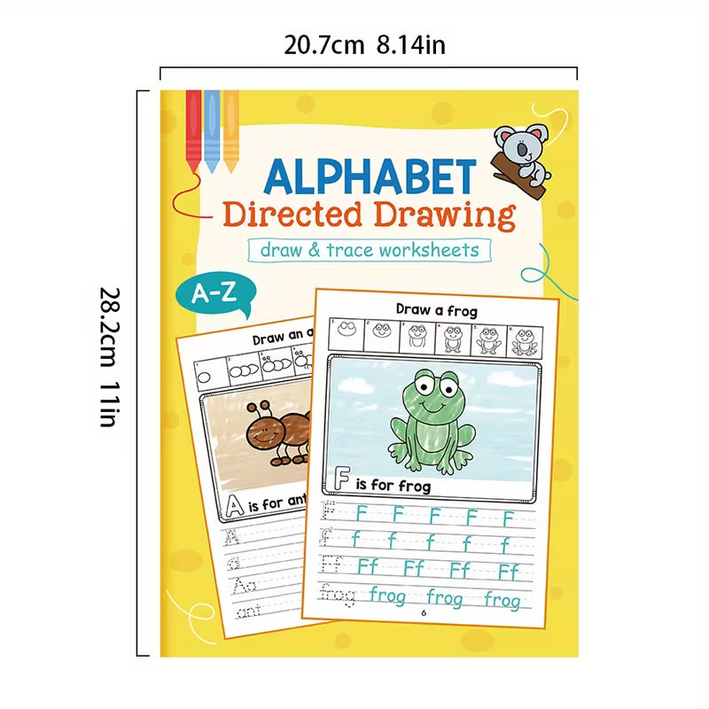 A-Z Alphabet Directed Drawing Workbook with Tracing Sheets