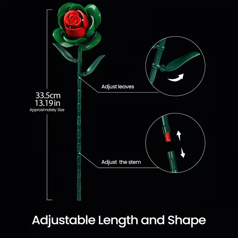 Rose and Lily Artificial Flower Decoration DIY Building Block Bouquet