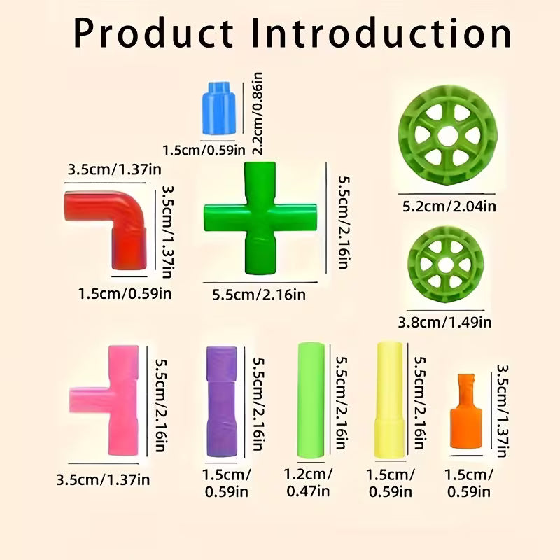200-Piece Water Pipe Building Block Puzzle Toy