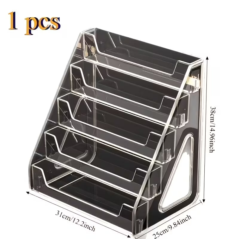 1pc Clear Acrylic Multi-Tier Perfume Storage Box, Transparent Layered Organizer for Cosmetics