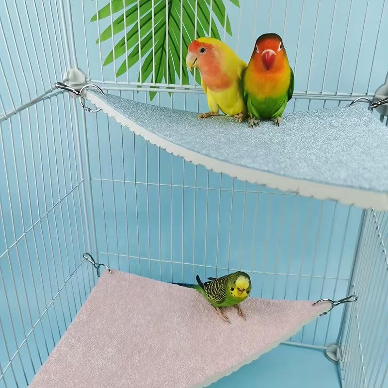 Small Animal Pet Comfortable Triangular Hammock Parrot Bird Triangular Swing