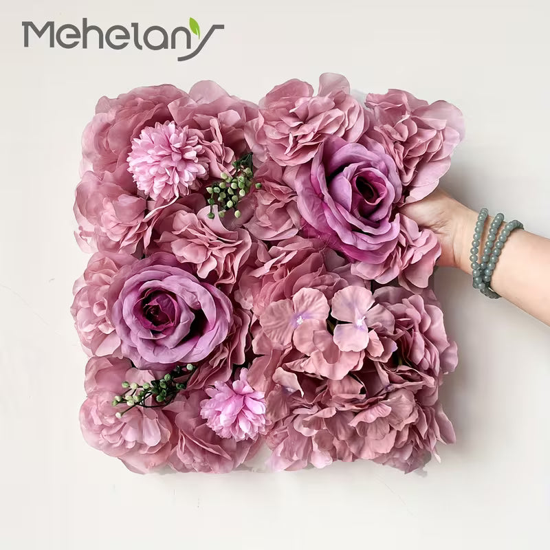 12.6"x12.6" Faux Rose Flower Wall Panel - Perfect for Wedding, Bridal & Youngsters Showers Decor