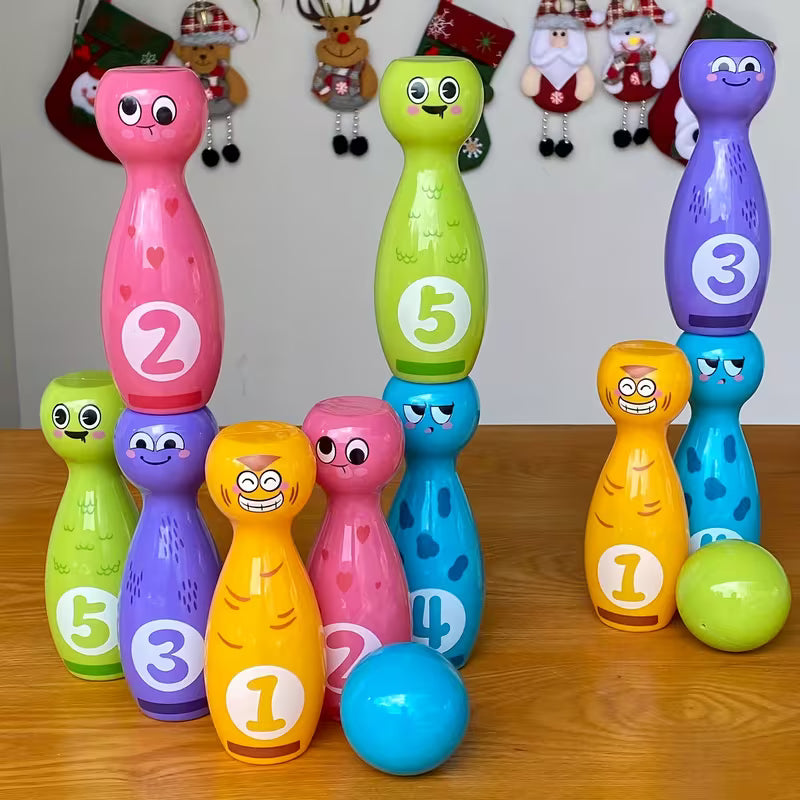 12-Piece Kids Bowling Toy Set Colorful Ball and Pin Gift Box Birthday