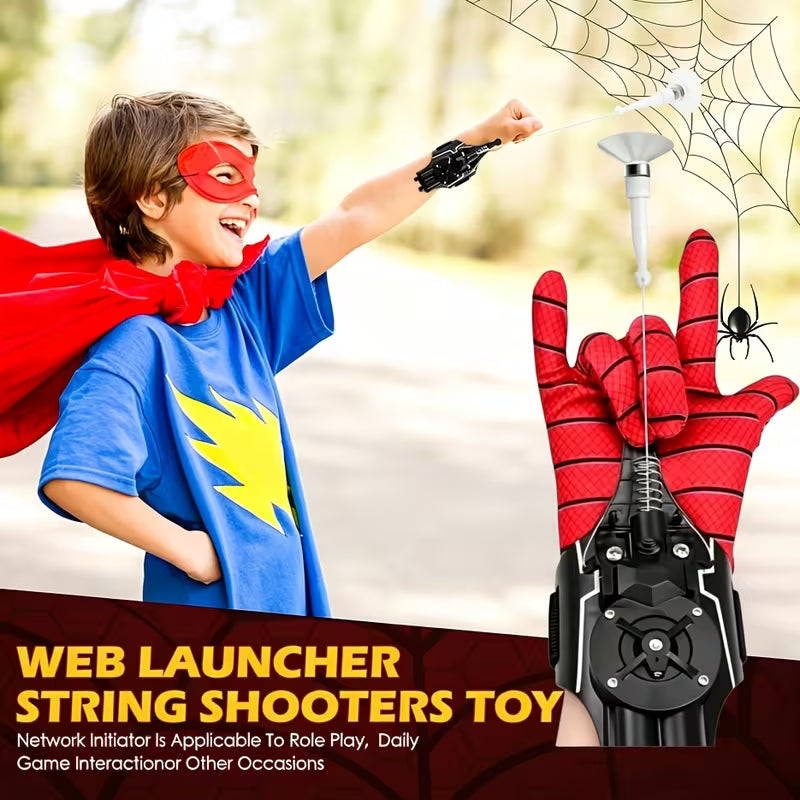 Spider Web Shooters Real, Spider Launcher Wrist Toy for Kids, 8ft Realistic Web Launcher