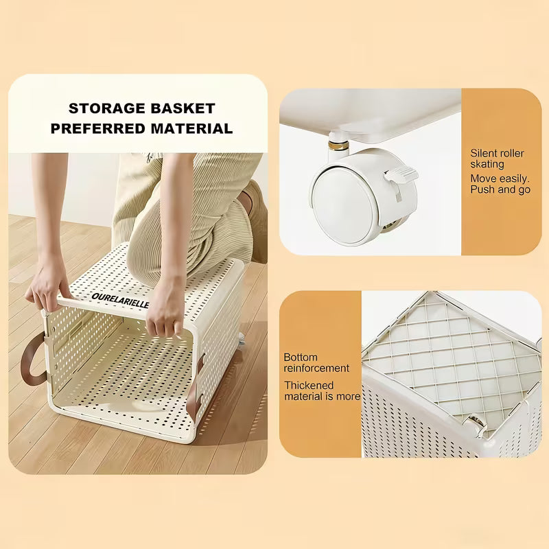 One Large Foldable Laundry Basket Without Cover, Leather