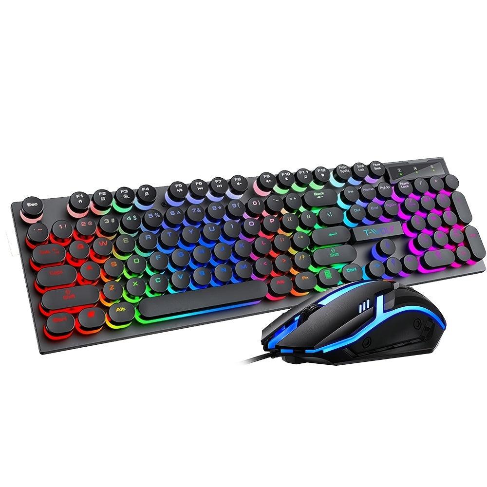T-WOLF Thunder Wolf TF270 Gaming Keypad And Mouse Set Glowing
